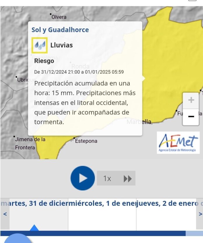 La AEMET Activa Aviso Amarillo Por Lluvias En Las Comarcas Del Sol Y